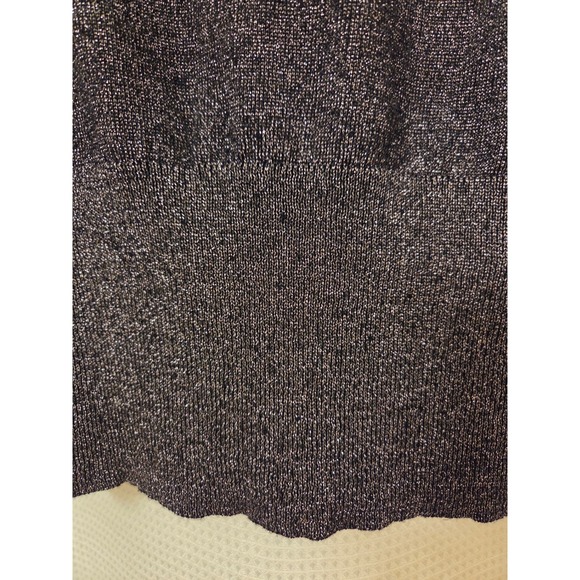 NWT August Silk Embellished Sparkle‎ Metallic Knit Sweater Top XL Gunmetal - Picture 6 of 8